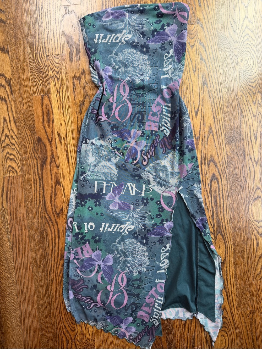 Floral Strapless 90s Y2K Bodycon Grunge Whimsigoth Fairycore Maxi Dress